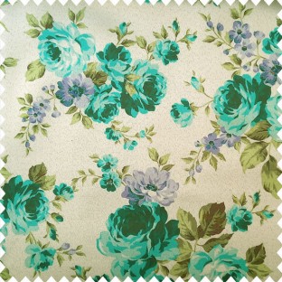 Green blue grey color beautiful natural rose flower design leaves small floral designs with texture finished stone pattern main curtain